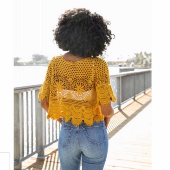 Crochet short sleeve crop top - Picture 5 of 5